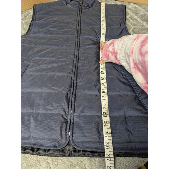 Marc Anthony Puffer Vest Jacket MENS SIZE LARGE navy full zip poly fill classic - Picture 8 of 13